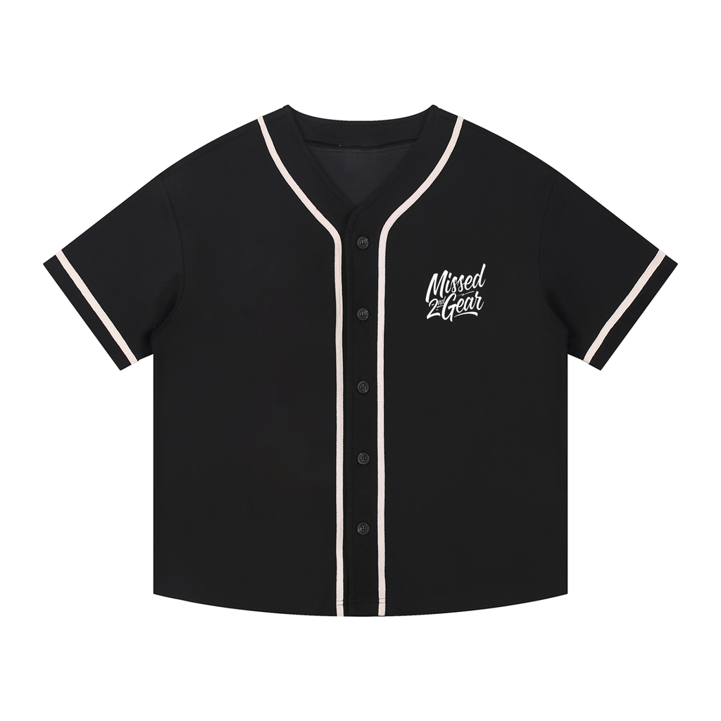 Shift Happens Piped Button-Up Jersey (Black)