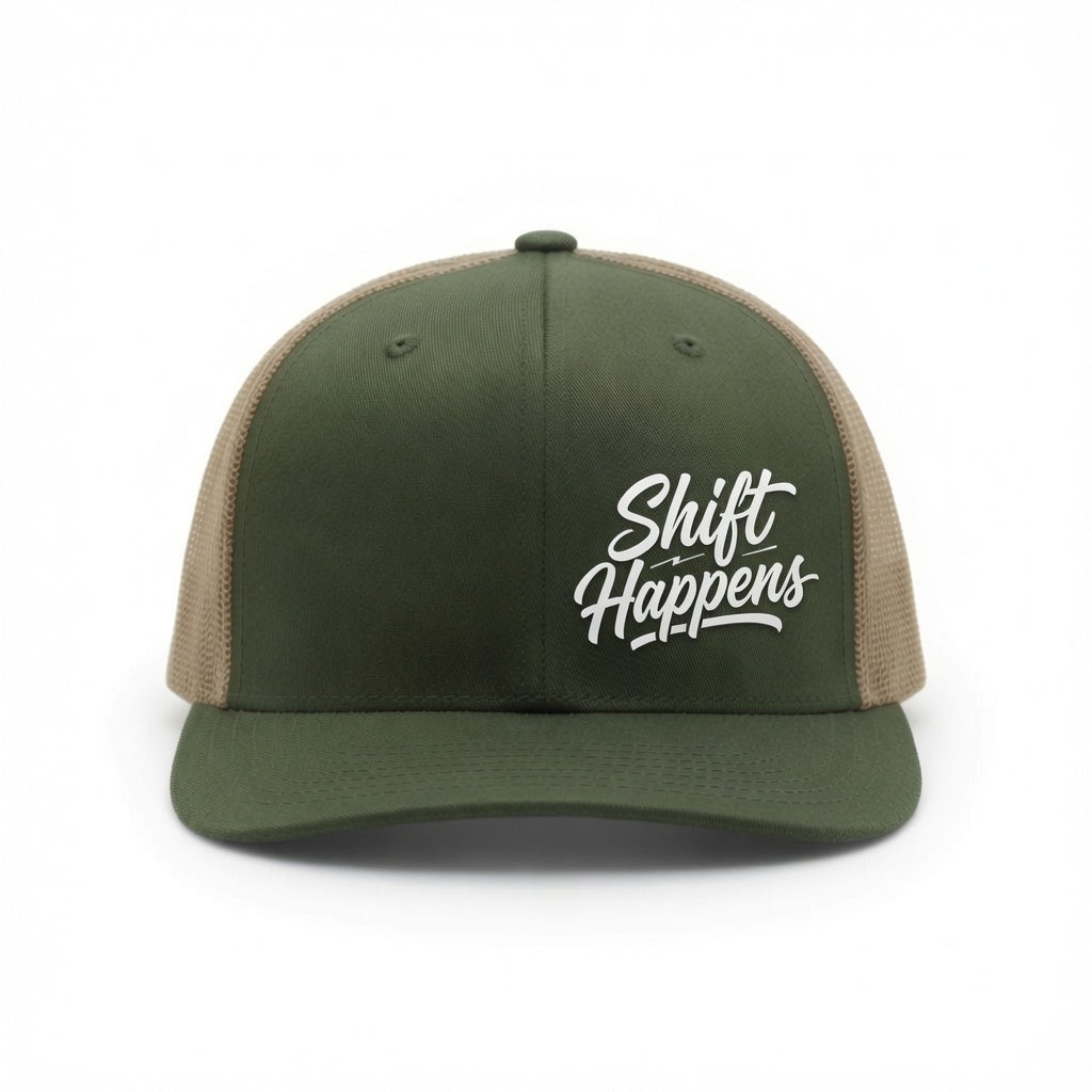 Shift Happens Retro High Profile Trucker Cap