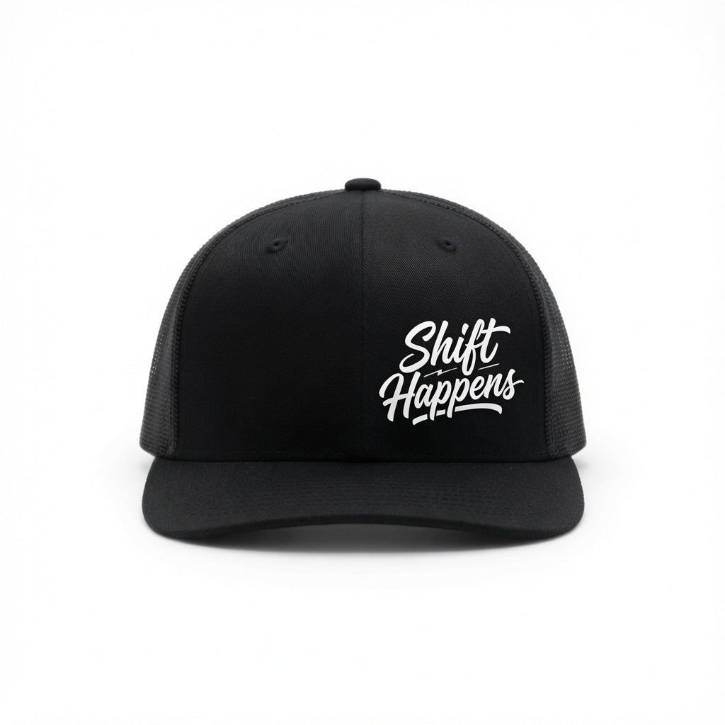 Shift Happens Retro High Profile Trucker Cap