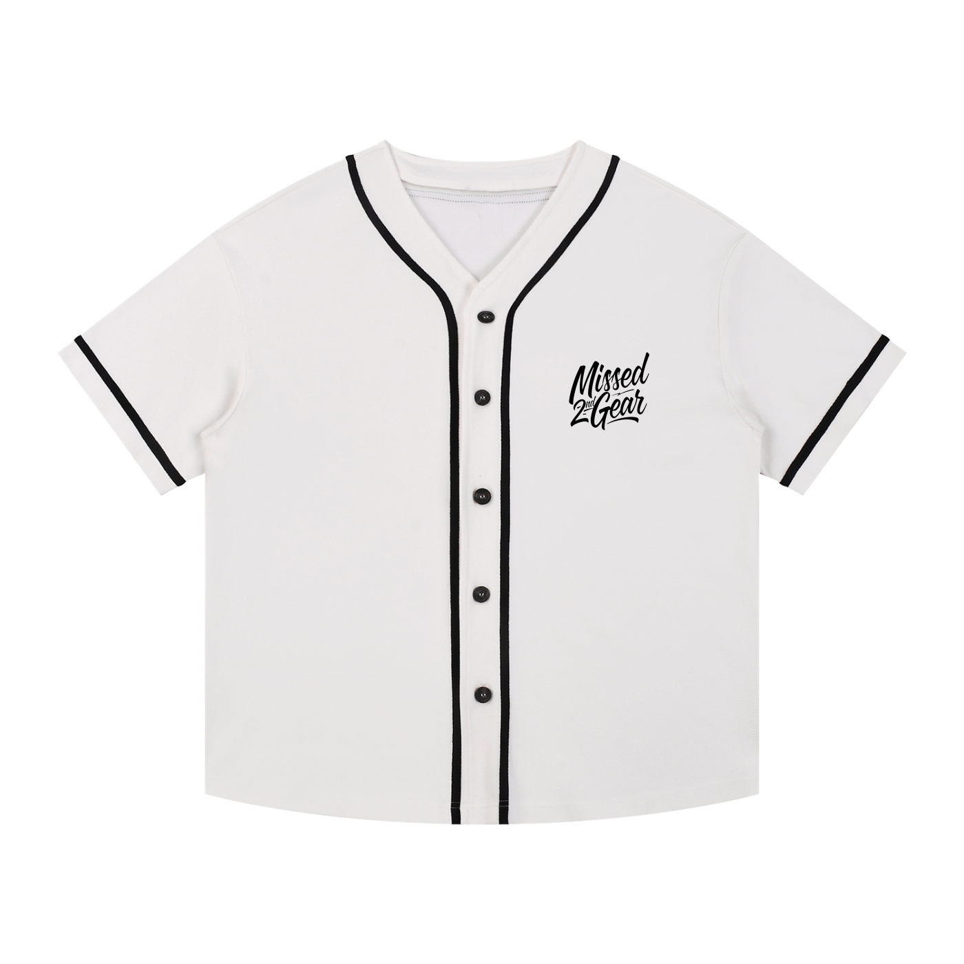 Shift Happens Piped Button-Up Jersey (Phantom White)