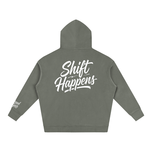 Shift Happens Oversize Fleeced Hoodie