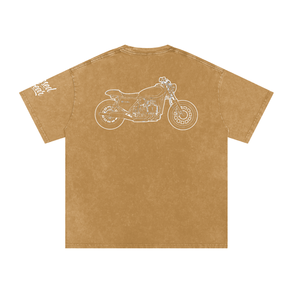 Vintage Café Racer Back  Oversized Cotton T-Shirt
