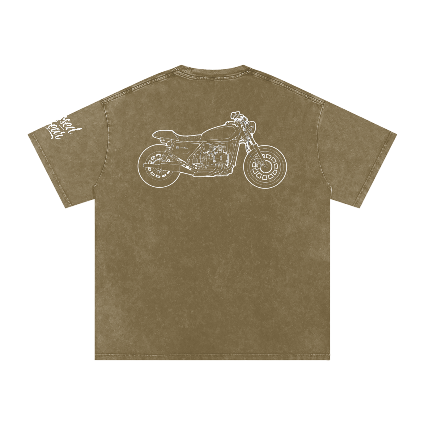Vintage Café Racer Back  Oversized Cotton T-Shirt